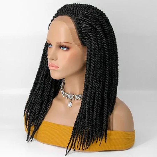 Tedhair 12 Inches 13X2 Reggae Twisted Medium Braids Lace Front Wig Pre-Plucked