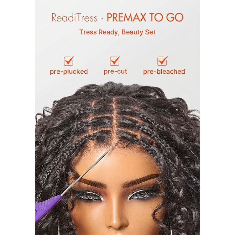 Tedhair 150% Density 5X5 Closure Lace with Boho Braids Pre-Cut Glueless Top Human Hair Wig Curly