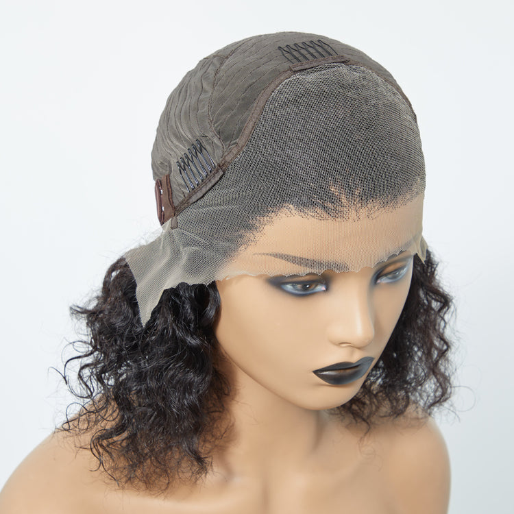 Tedhair 150% Density 13X4 Pre-Plucked Lace Frontal Bob Wig Water Wave