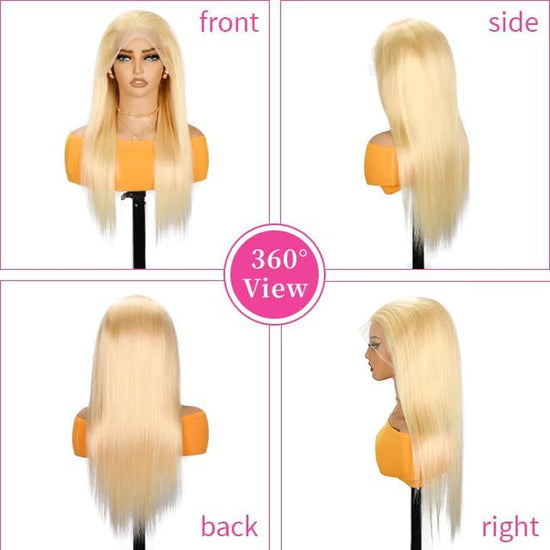 613 Lace Front Wig Human Hair 13X4 HD Transparent Lace Front Wigs Human Hair 180% Density Blonde Glueless Wigs Human Hair 613 HD Straight Lace Frontal Wigs Human Hair Pre Plucked (34 INCH)