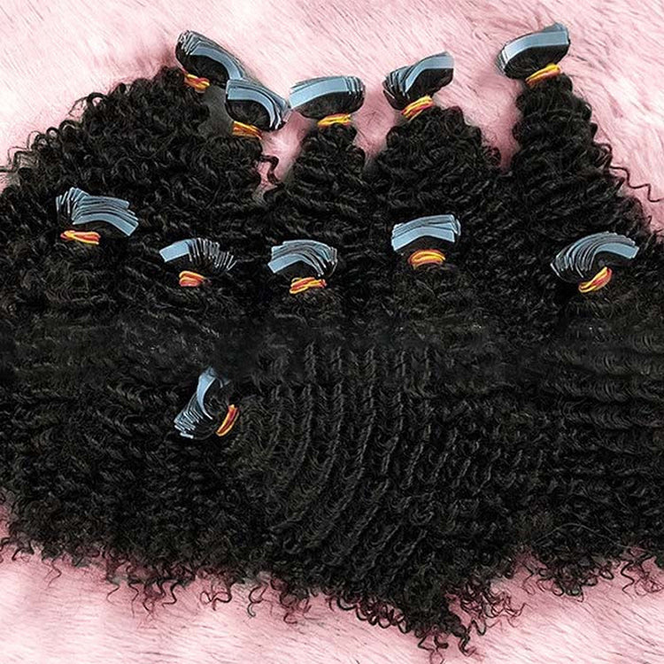 Tedhair Afro-Textured Kinky Curly Tape in Remy Hair Extensions