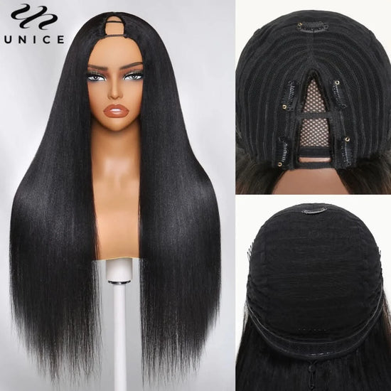 V Part Straight Wig – 100% Human Hair, No Sew U Part Half Wig, Ready to Wear