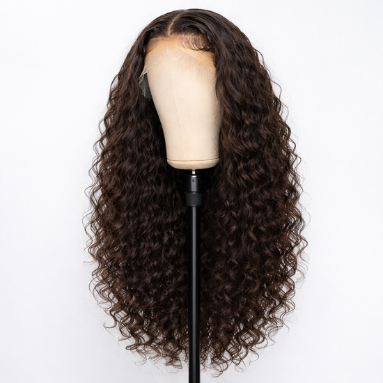 200 Density HD 13X6 Transparent Deep Water Wave Curly Lace Frontal Wigs 30 40 Inch 13X4 Lace Front Human Hair Wig