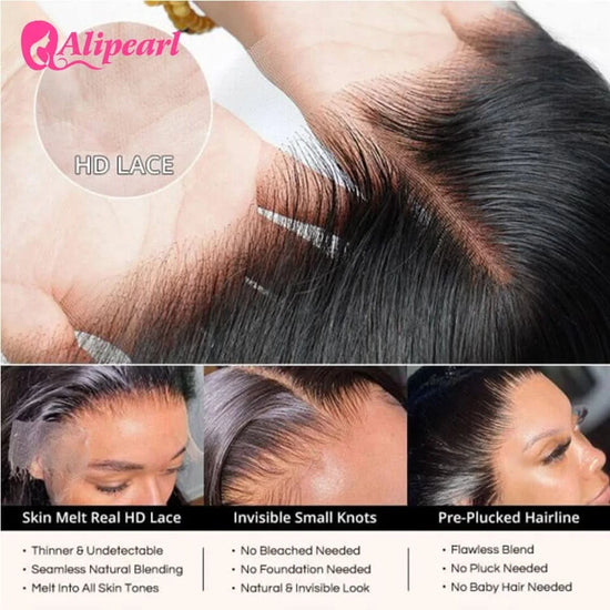 AliPearl 13x4 HD Lace Front Wig – Straight Brazilian Hair