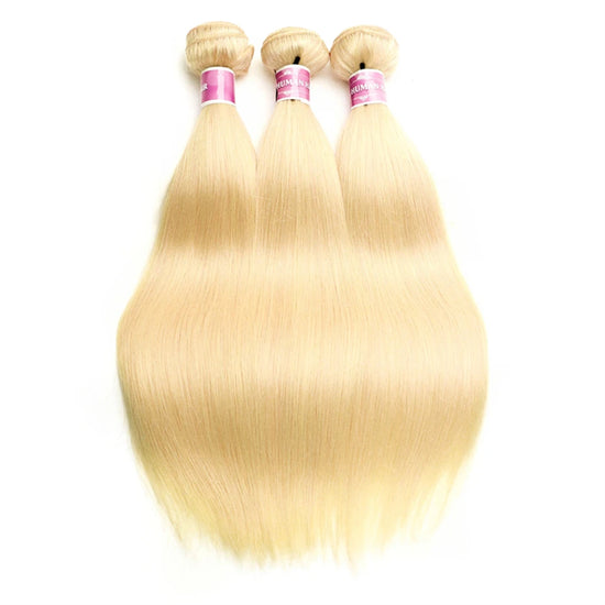 613 Blonde 30 40 Inch 1 3 4 Bundles Deals Human Hair Brazilian Remy Human Hair Bundles Bone Straight Hair Extensions Double Weft
