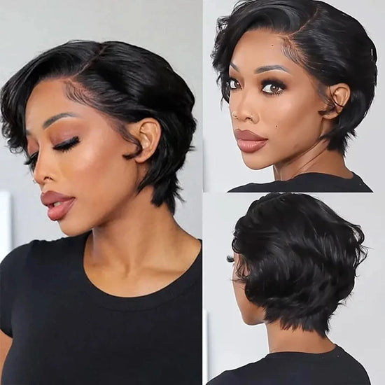13x4 Pixie Cut Lace Front Wig – Natural Color Brazilian Human Hair