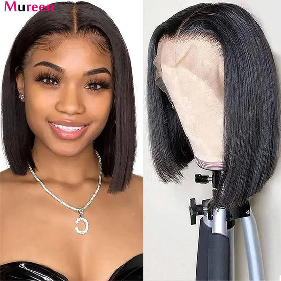 Straight Bob Lace Front Wig – 13x4 Glueless, 250% Density Human Hair