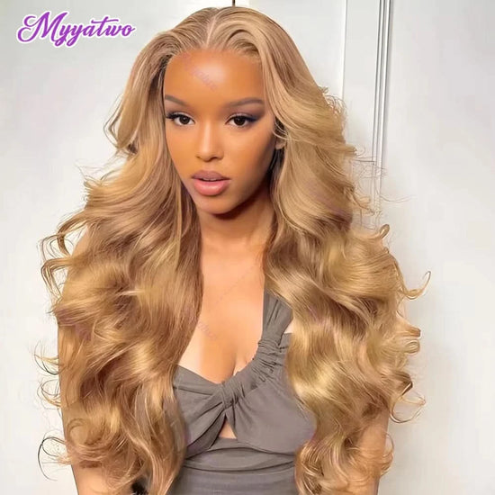 30-Inch Honey Blonde Body Wave Wig – HD Lace Front, 200% Density Human Hair