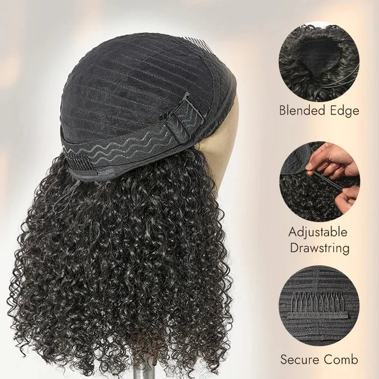 Tedhair Wear and Go 180% Density Half Wig Messy Curly