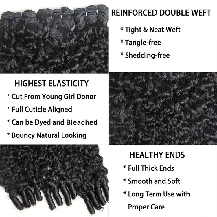 Tedhair Burmese Curly Brazilian 100% Virgin Hair Bundles 14-28&