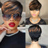 Ombre Pixie Cut Human Hair Wig with Bangs