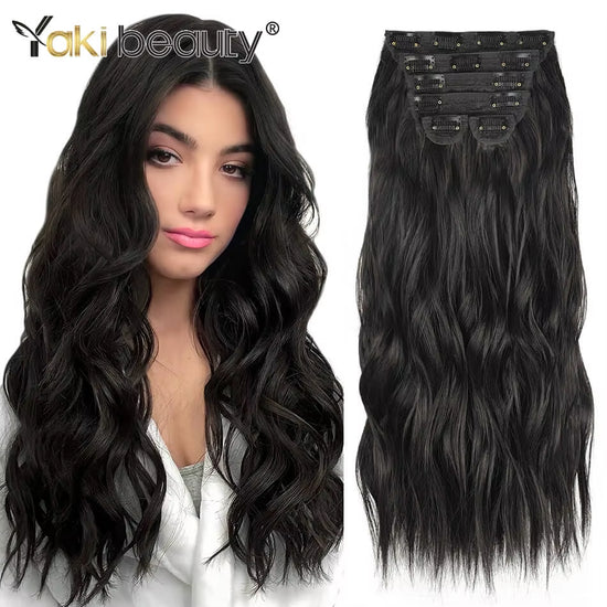 26-Inch Synthetic Jerry Curly Clip-In Hair Extensions 140G