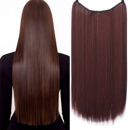Long Straight Synthetic Hair Extension Invisible Fishing Line