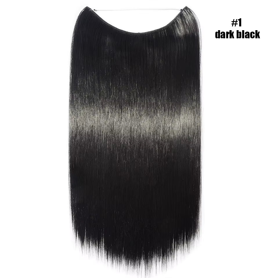Synthetic Invisible Wire Hair Extensions Secret Fish Line Hairpiece