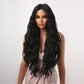High-Temperature Silk Long Curly Wig with Middle Part
