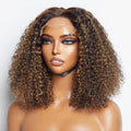 Tedhair 150% Density 5X5 Closure Lace Wig Kinky Curly 14 Inch