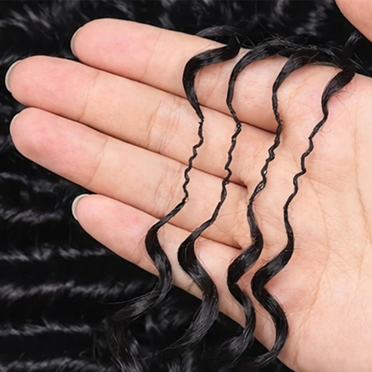 Tedhair Miracle Knots Human Feather Crochet Hair Deep Wave with No Spiral Ends - Pre-Separated Knotless Crochet Braids for Seamless Blending