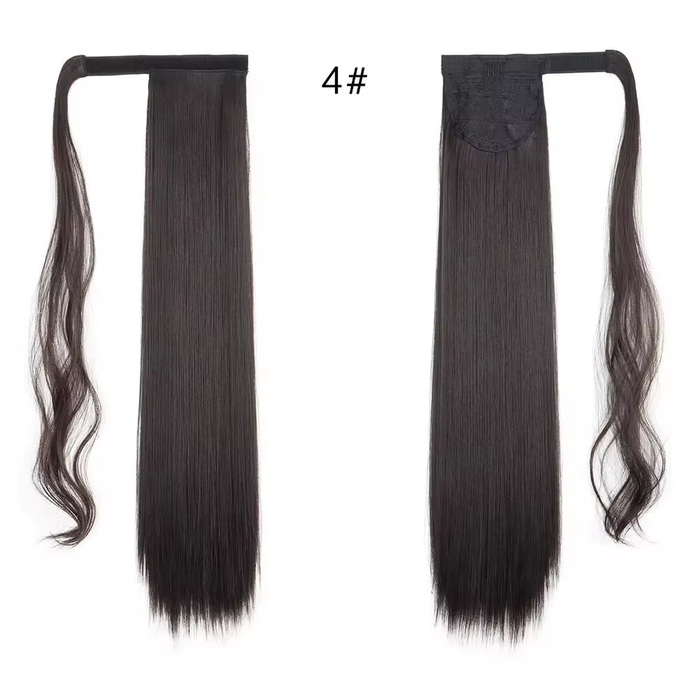 23-Inch Long Straight Wrap-Around Synthetic Ponytail Extension
