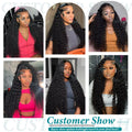 200 Density HD 13X6 Transparent Deep Water Wave Curly Lace Frontal Wigs 30 40 Inch 13X4 Lace Front Human Hair Wig
