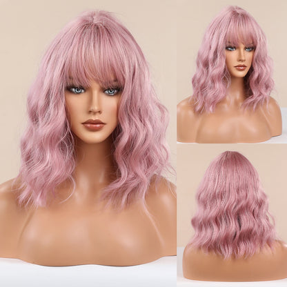 Short Straight Grey Hair Wig with Middle Part