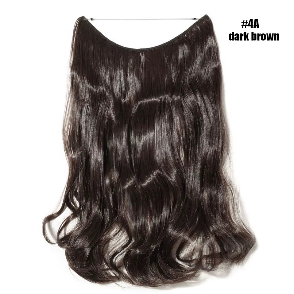 Synthetic Invisible Wire Hair Extensions Secret Fish Line Hairpiece