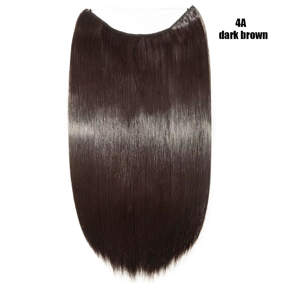 Synthetic Invisible Wire Hair Extensions Secret Fish Line Hairpiece