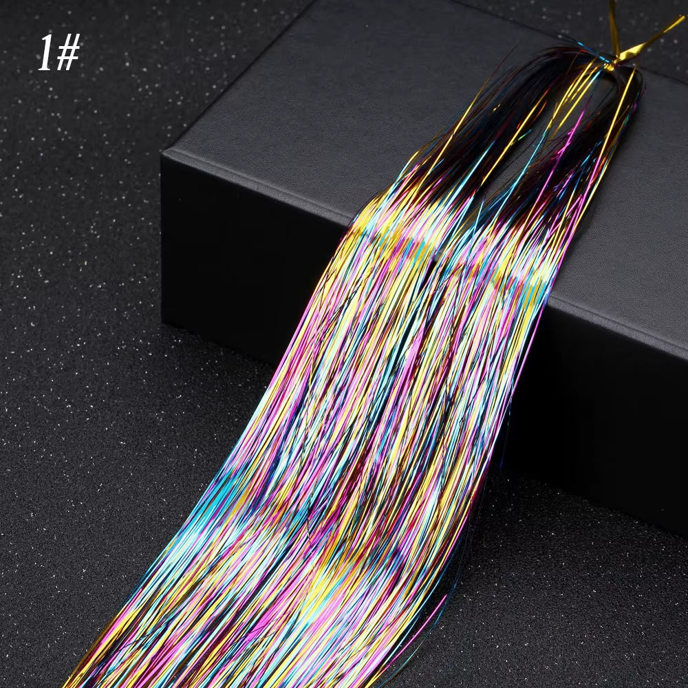 Sparkle Synthetic Hair Tinsel Extensions Bling Glitter Strands