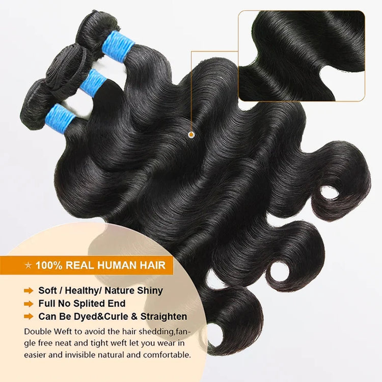 Tedhair Body Wave Brazilian 100% Virgin Hair Bundles 10-32&