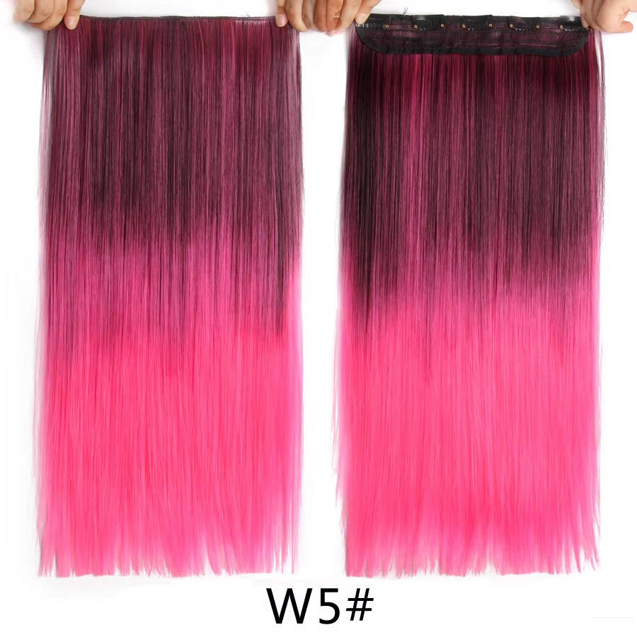 Favourite Long Wavy Synthetic Clip-In Hair Extensions 5 Clips