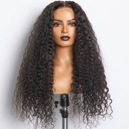 180% Density Brazilian Virgin Hair 5X5 Lace Closure Wig Water Wavy