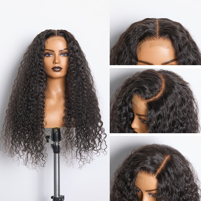 180% Density Brazilian Virgin Hair 5X5 Lace Closure Wig Water Wavy