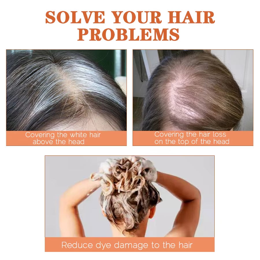 Synthetic Clip-In Hairpiece with Bangs for Thinning or White Hair