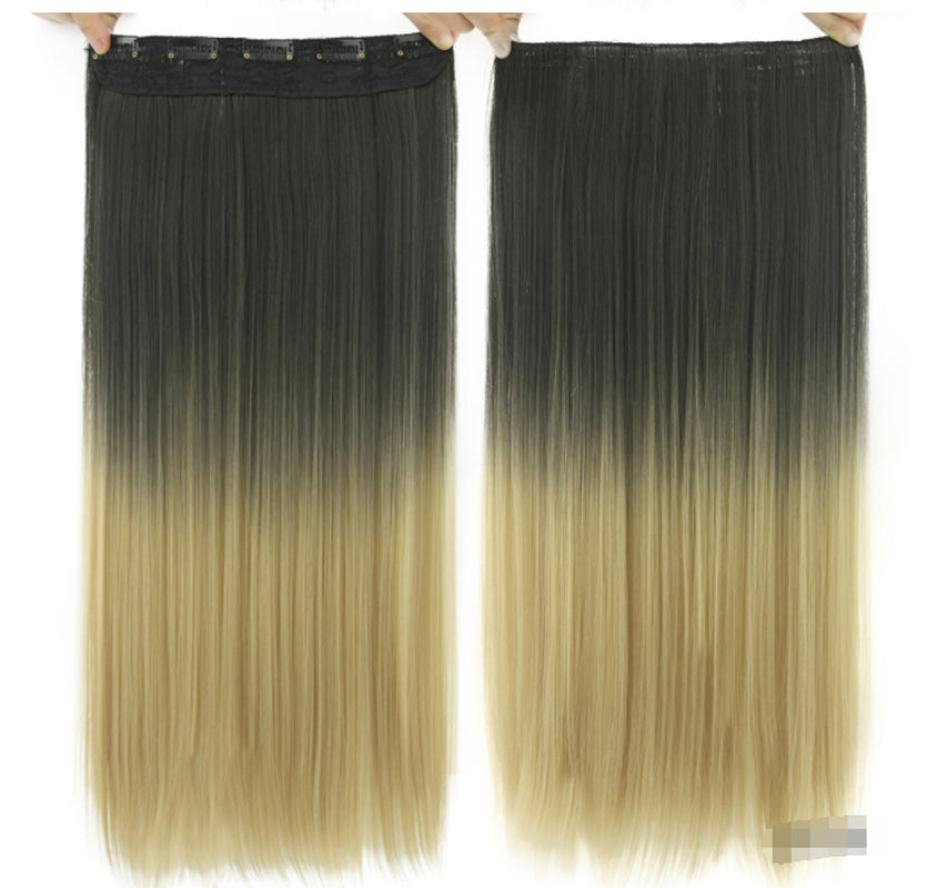Dyed T-Color Straight Hair Clip Extensions