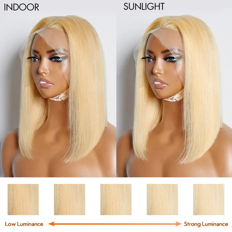 Tedhair 150% Density Pre-Plucked 13X4 Lace Frontal Bob Wig Straight 