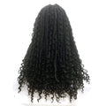 Tedhair 26 Inches 4X4 Faux Goddess Locs with Curls Braids Lace Closure Wigs 200% Density-100% Handmade