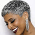 2 Inch Light Gray Short Curly Human Hair Full Machine Wig Glueless Comfortable Fit for Black Women Daily Wear Mature Hairstyles