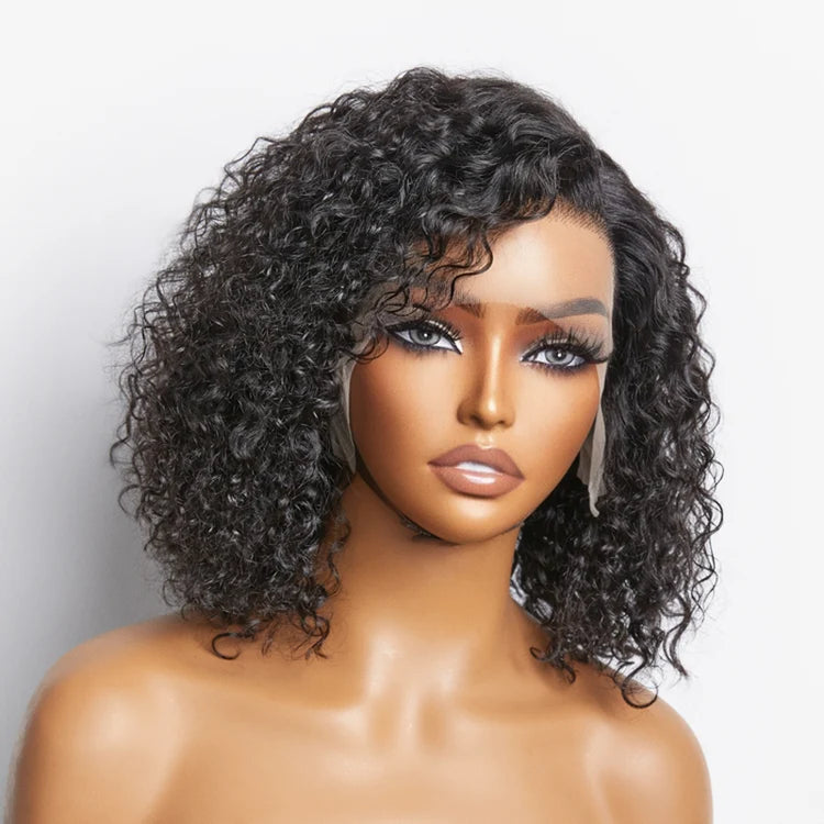 Tedhair 150% Density 13X4 Pre-Plucked Lace Frontal Bob Wig Curly