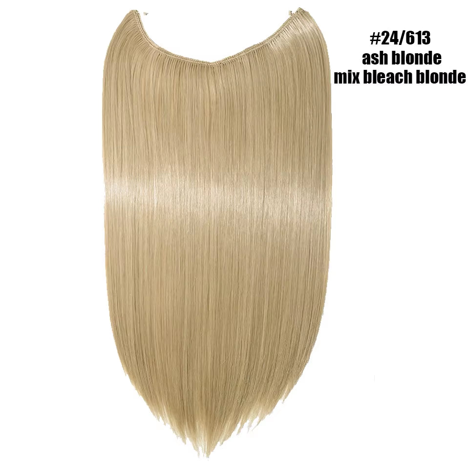 Synthetic Invisible Wire Hair Extensions Secret Fish Line Hairpiece
