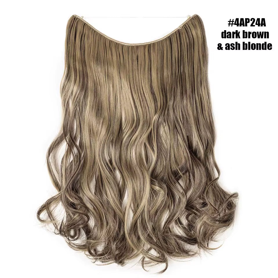 Synthetic Invisible Wire Hair Extensions Secret Fish Line Hairpiece