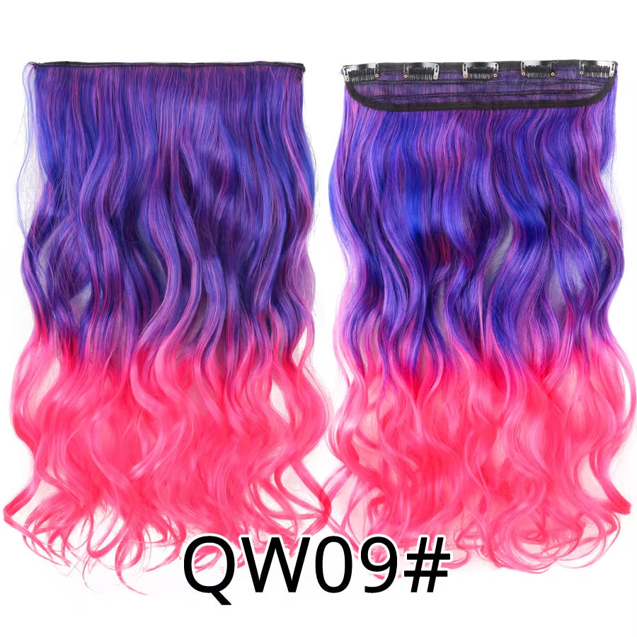 Favourite Long Wavy Synthetic Clip-In Hair Extensions 5 Clips