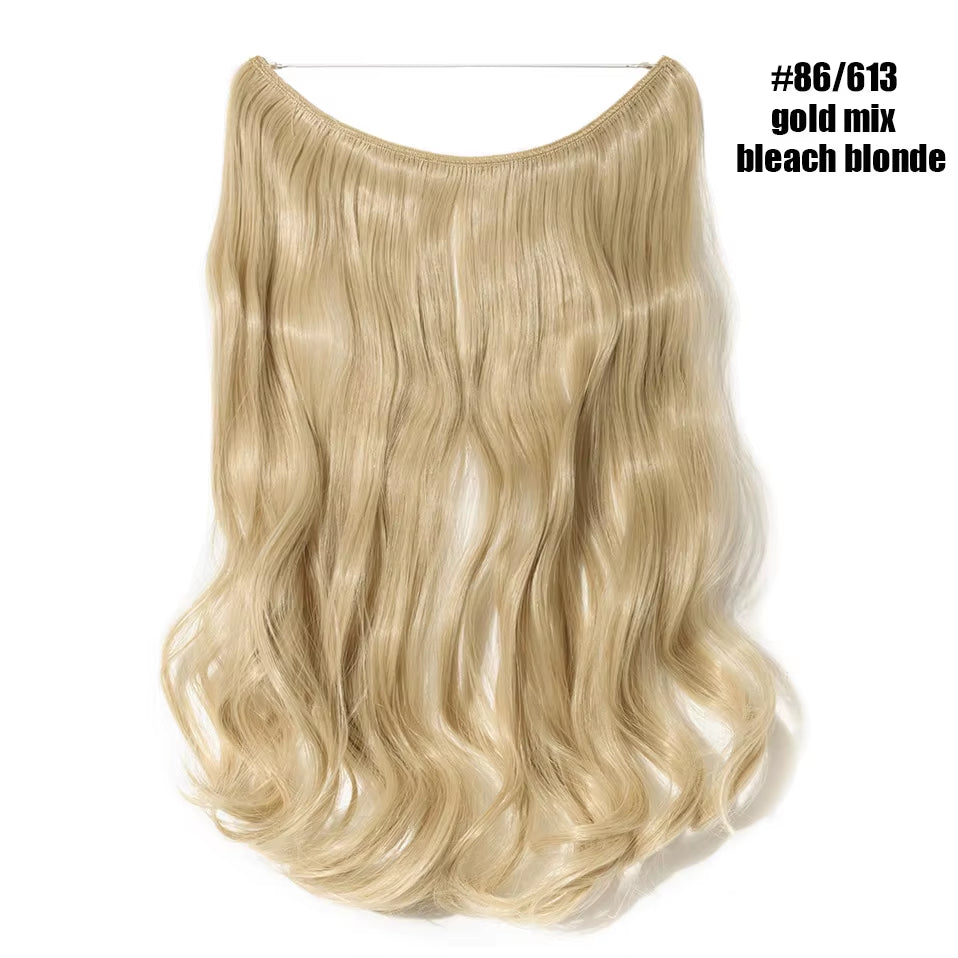Synthetic Invisible Wire Hair Extensions Secret Fish Line Hairpiece