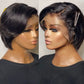 Short Bob Pixie Cut Transparent Lace Front Wig