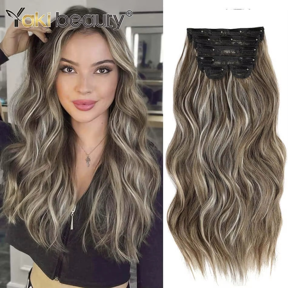26-Inch Synthetic Jerry Curly Clip-In Hair Extensions 140G