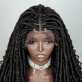 Tedhair 26 Inches 4X4 Faux Goddess Locs with Curls Braids Lace Closure Wigs 200% Density-100% Handmade