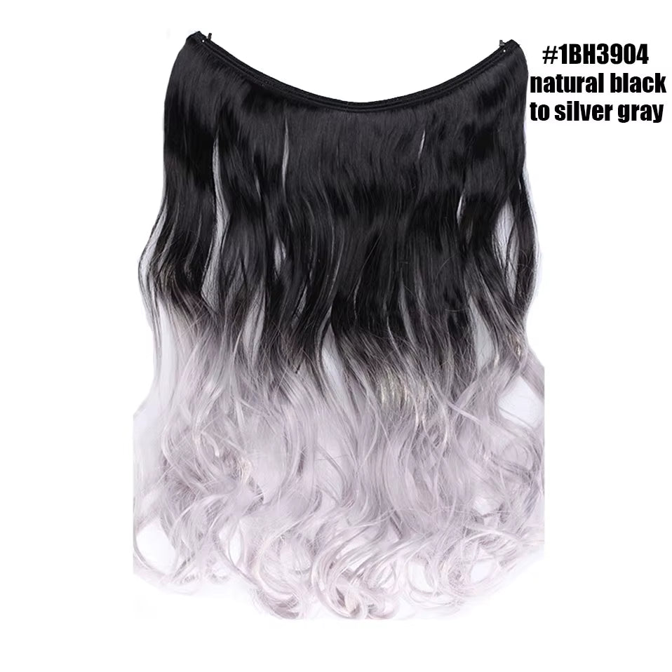 Synthetic Invisible Wire Hair Extensions Secret Fish Line Hairpiece
