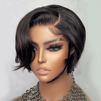 Short Bob Pixie Cut Transparent Lace Front Wig