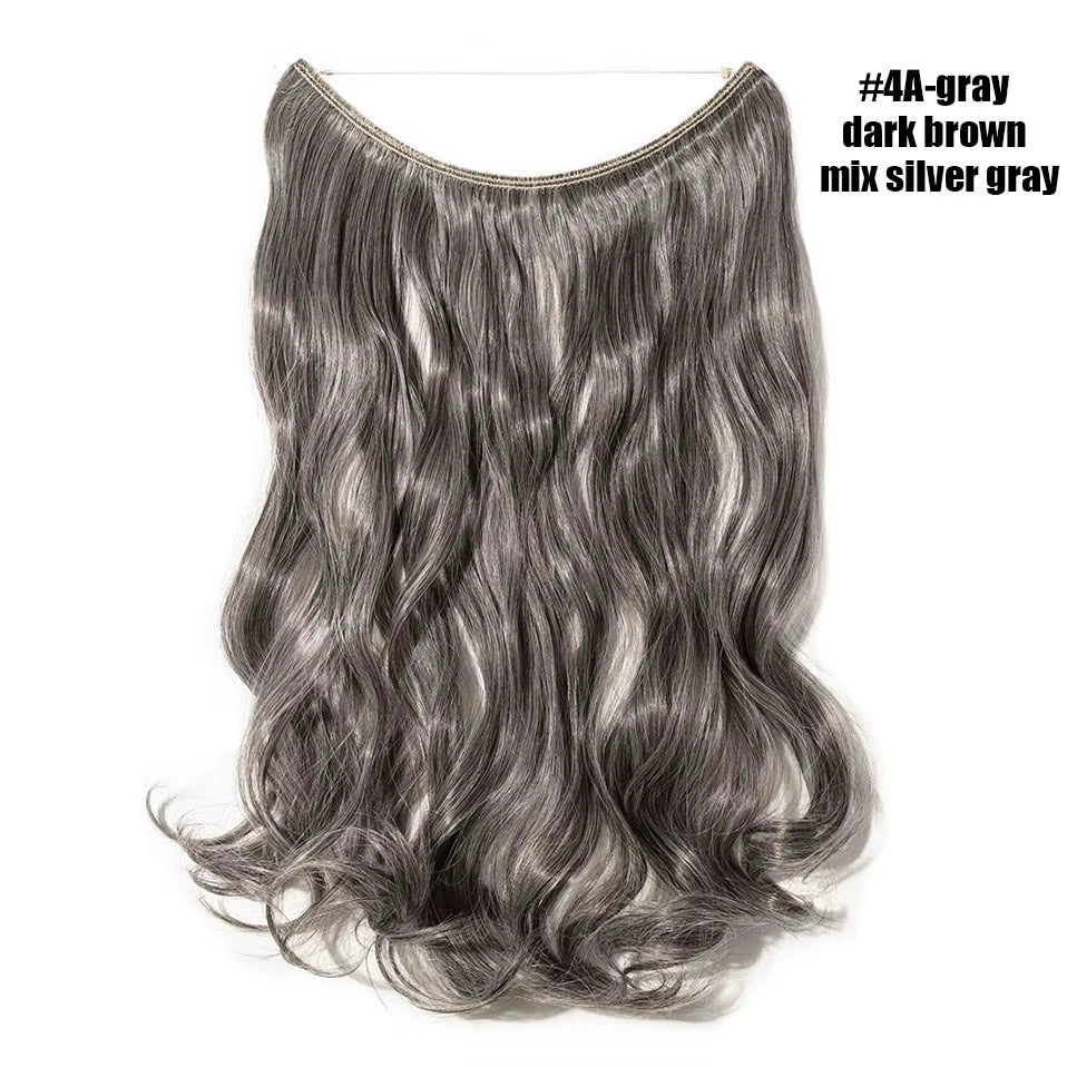 Synthetic Invisible Wire Hair Extensions Secret Fish Line Hairpiece