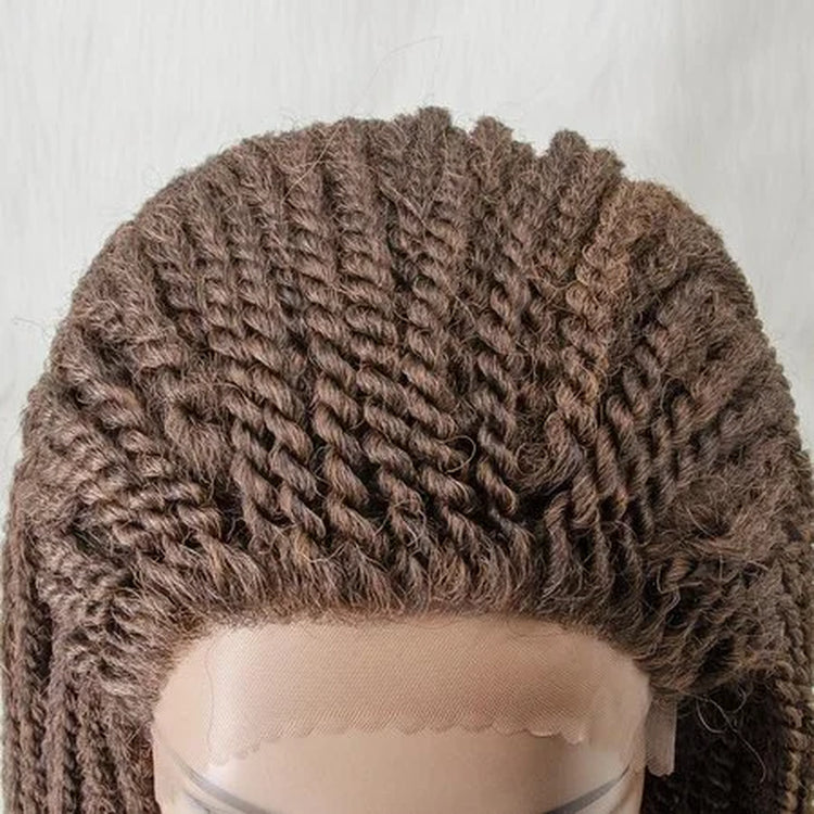 Tedhair 12 Inches 13X2 Reggae Twisted Medium Braids Lace Front Wig Pre-Plucked