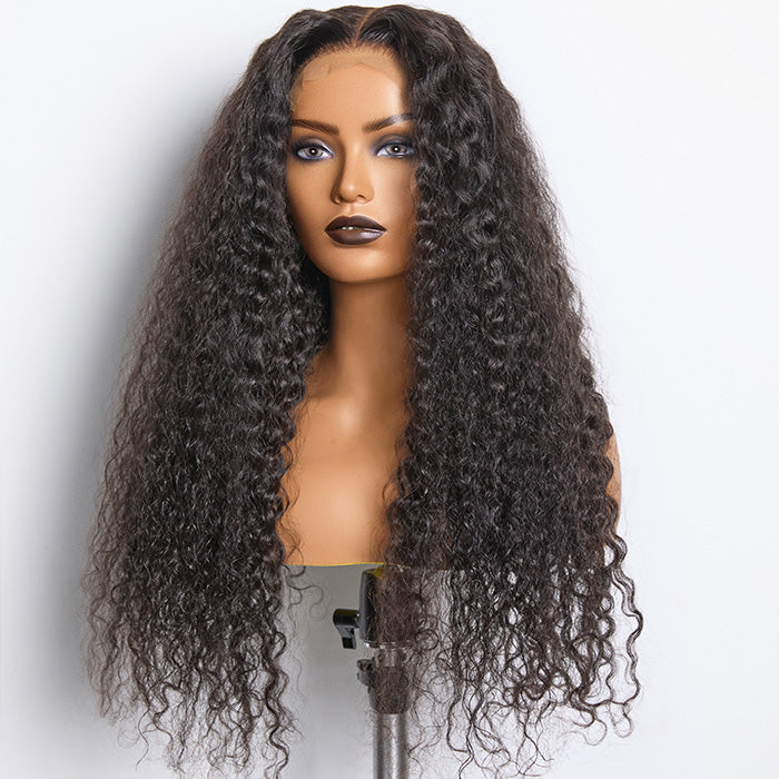 180% Density Brazilian Virgin Hair 5X5 Lace Closure Wig Water Wavy
