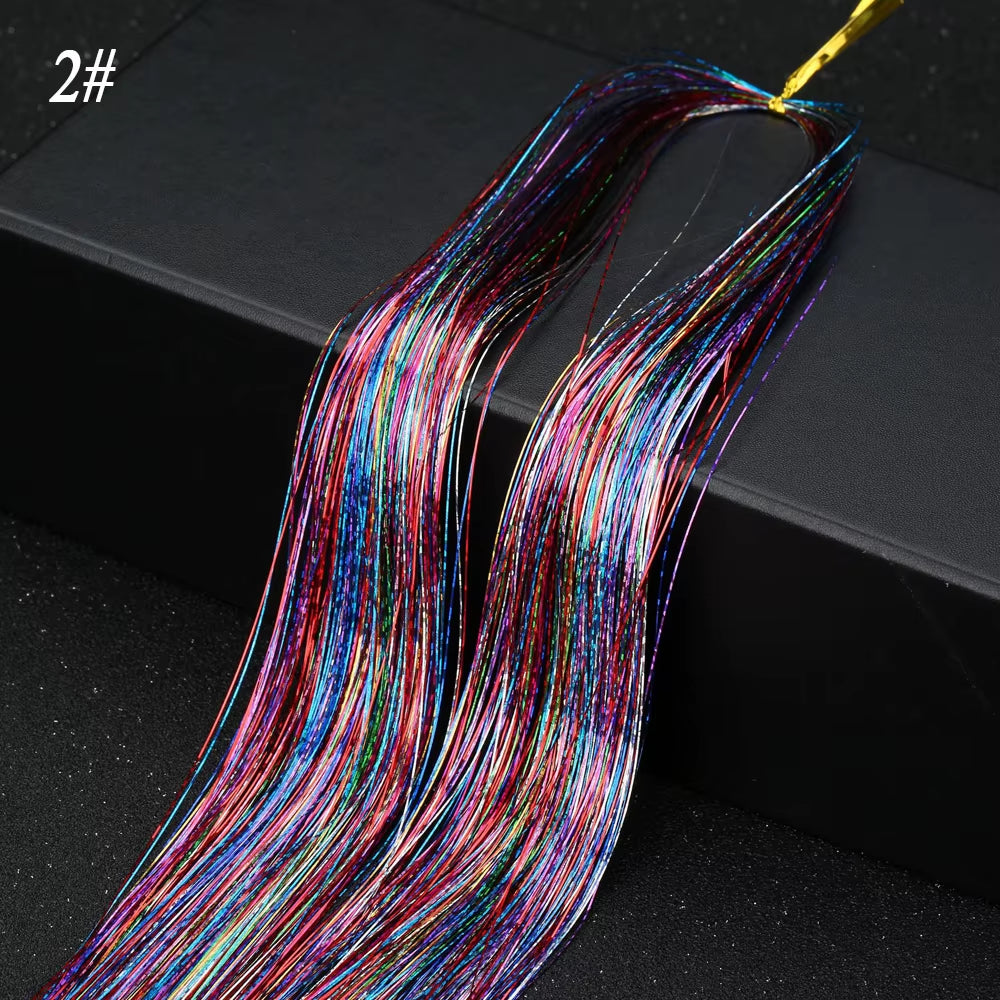 Sparkle Synthetic Hair Tinsel Extensions Bling Glitter Strands